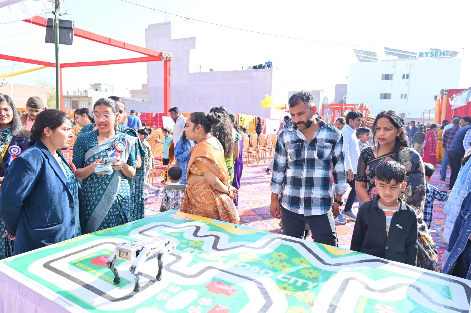 Students exploring robotics and coding-based learning activities at JOSH 2.0 hosted by Rysen School Virat Nagar.