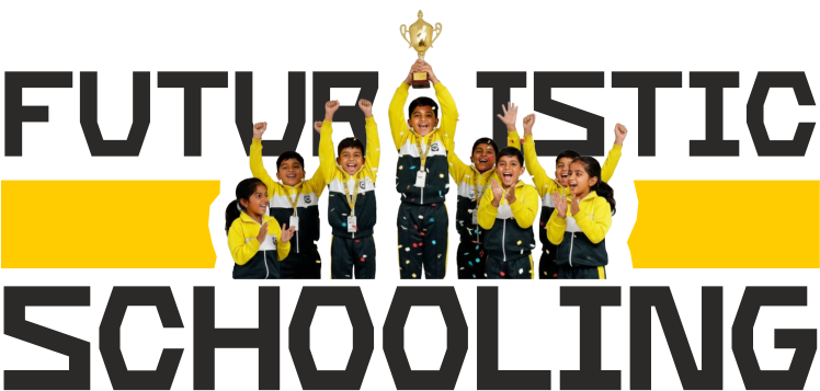 Students representing futuristic and innovative schooling at Rysen Group of Schools